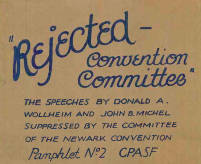 CPASF Pamphlet 2 - Rejected - Convention Committee Cover