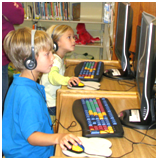 Children on computers at Ellettsville